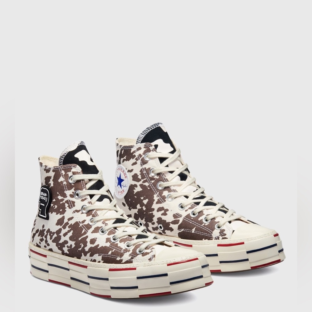 NWB Brain Dead x Converse  All Star Cow Print Platform Chucks Unisex